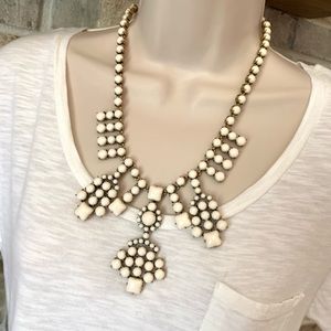 J.Crew white stone grid statement necklace